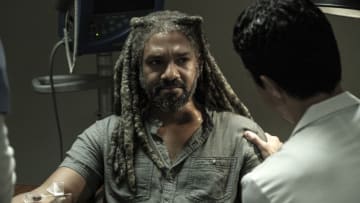 Khary Payton as Ezekiel, Ian Anthony Dale as Tomi - The Walking Dead _ Season 11, Episode 12 - Photo Credit: Josh Stringer/AMC