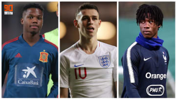 Ansu Fati, Phil Foden et Eduardo Camacinga. 