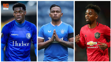 Jonathan David, Alfredo Morelos et Angel Gomes. 