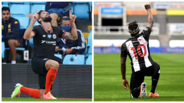 Olivier Giroud et Allan Saint-Maximin. 