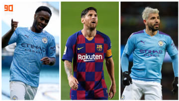 Raheem Sterling, Leo Messi et Sergio Agüero. 