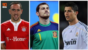 Franck Ribéry, Iker Casillas et Cristiano Ronaldo. 