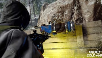 The golden keycard drops once a player has successfully defeated a radioactive Megaton Blaster after it has already split into two parts.