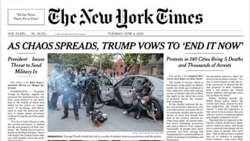 The cover of the New York Times.
