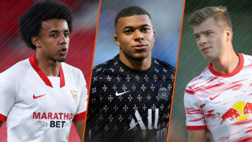 Jules Koundé, Kylian Mbappé et Alexander Sorloth. 