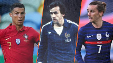 cristiano Ronaldo, Michel Platini et Antoine Griezmann. 