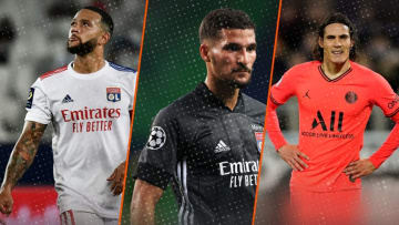 Memphis Depay, Houssem Aouar et Edinson Cavani. 