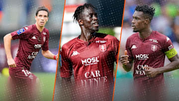 Ibrahima Niane (au centre) a inscrit les 6 buts du FC Metz cette saison