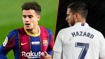 Le milieu offensif brésilien du Barça, Philippe Coutinho et le flop du Real Madrid Eden Hazard.