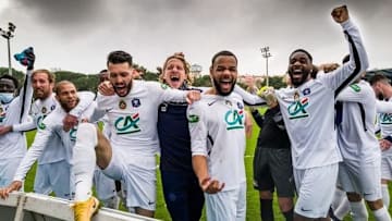 Les joueurs de Canet exultent après leur victoire face à Potiers en 32es de finale. 