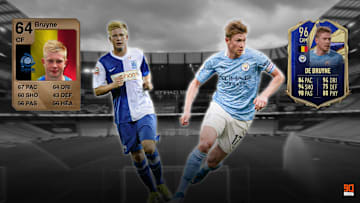 Kevin De Bruyne nella sua versione con overall più basso e più alto su FIFA Ultimate Team