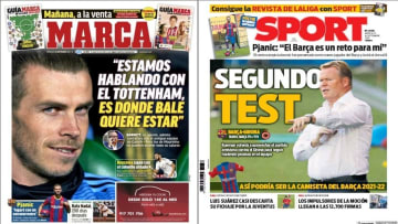 Las portadas de los principales diarios deportivos en España 