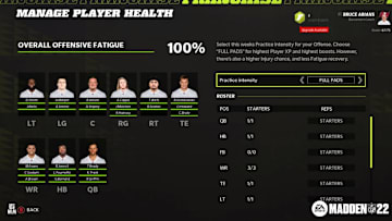 Madden's NFL 22's new fatigue system, where fatigue levels carry over from game to game, appears to be causing a major issue in Franchise mode.