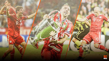 Thamas Muller, Kaiser Franck Ribéry et Arjen crochet-intérieur du pied gauche Robben. 