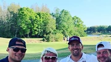 Despite the calls to social distance, Luke Voit and Jonathan Holder of the Yankees are pictured golfing with John Daly.