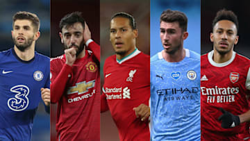 Christian Pulisic, Bruno Fernandes, Virgil Van Dijk, Aymeric Laporte, Pierre-Emerick Aubameyang