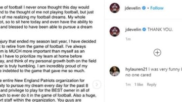 New England Patriots fan-favorite fullback James Develin retires.