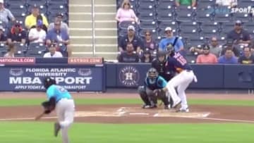 Miami Marlins pitcher Jose Ureña drilled Houston Astros batter Aledmys Diaz
