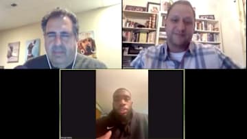Baylor WR Denzel Mims talking to reporters on a virtual chat.