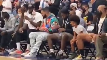 LeBron James and Drake at Bronny James' high school basketball game.
