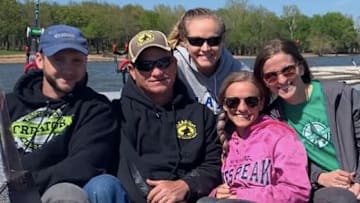 Mackenzie Mckee threw her dad a boat party on his wedding anniversary to her late mother, Angie.