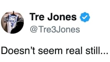 Duke star Tre Jones reacts to NCAA Tournament cancellation. 