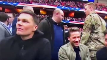New England Patriots legends Tom Brady and Julian Edelman at Syracuse game