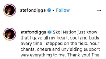 Stefon Diggs thanked Minnesota Vikings fans after being traded to the Buffalo Bills.