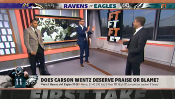 Stephen A. Smith, Dan Orlovsky and Max Kellerman on "First Take"