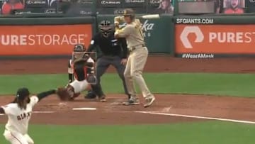 La víctima de este cuadrangular de Machado fue el lanzador Johnny Cueto