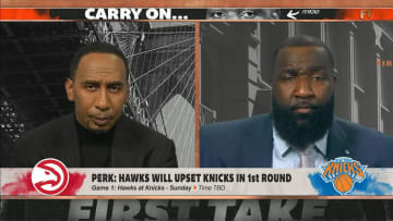 Stephen A. Smith and Kendrick Perkins on ESPN's "First Take"