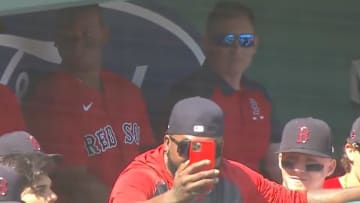 David Ortiz had some fun in Boston's dugout on Sunday.