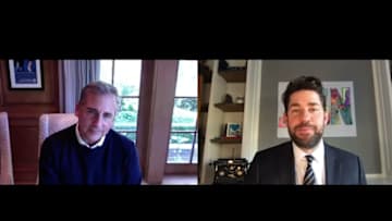 'The Office' stars John Krasinski and Steve Carell talk favorite Dunder Mifflin moments and more.