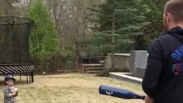 Freddie Freeman hit a home run off his young son, and his reaction was priceless.