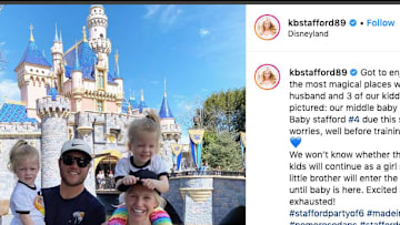 Matthew Stafford's wife, Kelly, revealed on Instagram that the couple is expecting their fourth child this summer.