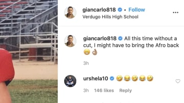 Giancarlo Stanton looks exactly the same now as he does in high school, sans afro.