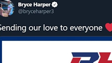 Philadelphia Phillies outfielder Bryce Harper announced a big donation for coronavirus relief efforts on Twitter.