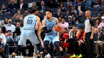 MEMPHIS, TN - OCTOBER 19: Dillon Brooks #24 of the Memphis Grizzlies handles the ball against the Atlanta Hawks during a game on October 19, 2018 at FedExForum in Memphis, Tennessee. NOTE TO USER: User expressly acknowledges and agrees that, by downloading and/or using this Photograph, user is consenting to the terms and conditions of the Getty Images License Agreement. Mandatory Copyright Notice: Copyright 2018 NBAE (Photo by Joe Murphy/NBAE via Getty Images)