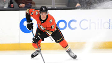 ANAHEIM, CALIFORNIA - FEBRUARY 28: Sonny Milano #22 of the Anaheim Ducks (Photo by Sean M. Haffey/Getty Images)