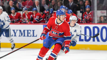 MONTREAL, QUEBEC - OCTOBER 26: Jesperi Kotkaniemi #15 of the Montreal Canadiens changing direction against the Toronto Maple Leafs at Centre Bell on October 26, 2019 in Montreal, Quebec. (Photo by Stephane Dube /Getty Images)