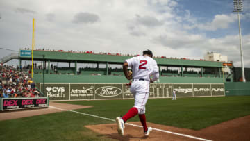 FT. MYERS, FL - MARCH 8: Xander Bogaerts #2 of the Boston Red Sox runs onto the field before a Grapefruit League game against the Minnesota Twins on March 8, 2020 at jetBlue Park at Fenway South in Fort Myers, Florida. (Photo by Billie Weiss/Boston Red Sox/Getty Images)