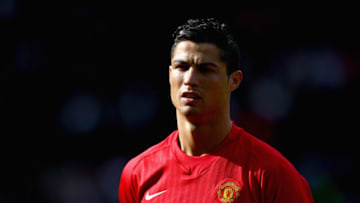 MANCHESTER, ENGLAND - APRIL 05: Cristiano Ronaldo of Manchester United looks on during the Barclays Premier League match between Manchester United and Aston Villa at Old Trafford on April 5, 2009 in Manchester, England. (Photo by Ryan Pierse/Getty Images)