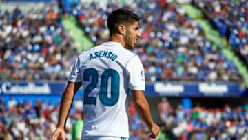GETAFE, SPAIN - OCTOBER 14: Marco Asensio of Real Madrid looks on during the La Liga match between Getafe and Real Madrid at Estadio Coliseum Alfonso Perez on October 14, 2017 in Getafe, Spain. (Photo by fotopress/Getty Images)