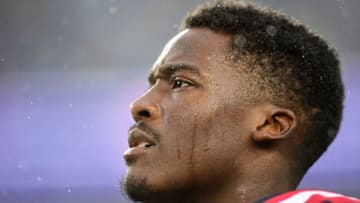 FOXBOROUGH, MASSACHUSETTS - OCTOBER 27: Wide receiver Phillip Dorsett #13 of the New England Patriots prepares for their game against the Cleveland Browns at Gillette Stadium on October 27, 2019 in Foxborough, Massachusetts. (Photo by Billie Weiss/Getty Images)
