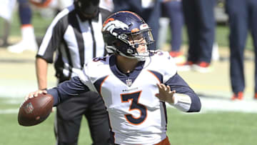 Drew Lock, Denver Broncos. (Mandatory Credit: Charles LeClaire-USA TODAY Sports)