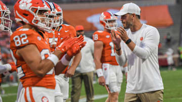 Sep 16, 2023; Clemson, South Carolina; Clemson offensive coordinator Garrett Riley before the game with Florida Atlantic at Memorial Stadium. Mandatory Credit: Ken Ruinard-USA TODAY NETWORK
