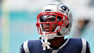 Sep 15, 2019; Miami Gardens, FL, USA; New England Patriots running back James White (28) looks on prior to the game against the Miami Dolphins at Hard Rock Stadium. Mandatory Credit: Jasen Vinlove-USA TODAY Sports