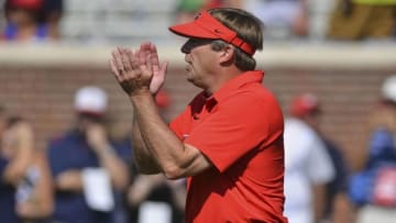 Sep 24, 2016; Oxford, MS, USA; Georgia Bulldogs head coach Kirby Smart walks the field before the game against the Mississippi Rebels at Vaught-Hemingway Stadium. Mandatory Credit: Matt Bush-USA TODAY Sports