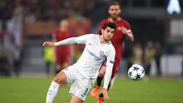 ROME, ITALY - OCTOBER 31: Alvaro Morata of Chelsea in action during the UEFA Champions League group C match between AS Roma and Chelsea FC at Stadio Olimpico on October 31, 2017 in Rome, Italy. (Photo by Shaun Botterill/Getty Images)