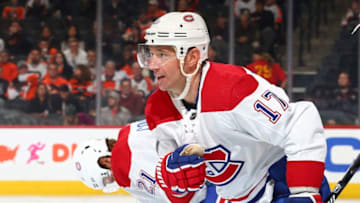 PHILADELPHIA, PA - JANUARY 16: Ilya Kovalchuk #17 of the Montreal Canadiens skates back to the bench after scoring a goal against the Philadelphia Flyers in the second period at the Wells Fargo Center on January 16, 2020 in Philadelphia, Pennsylvania. (Photo by Mitchell Leff/Getty Images)